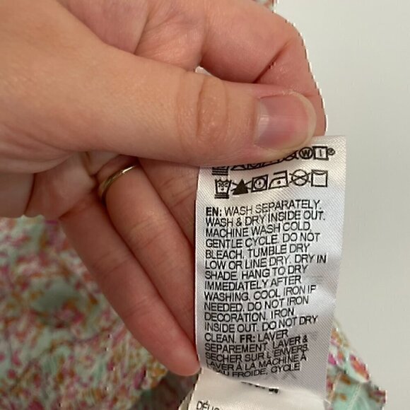 NEW NWT ROXY Sea Fog Strappy Tank Top Mint Green Multi Ditsy Floral Crop Top M - Picture 10 of 12